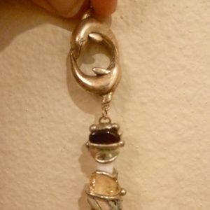 Handmade Dolphin Crystal & Gemstone Pendant